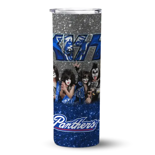 customized georgia state panthers kiss band white skinny tumbler best selling 1