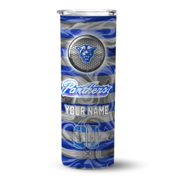 Customized Georgia State Panthers Patterned Waves Blue Skinny Tumbler