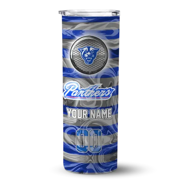 customized georgia state panthers patterned waves blue skinny tumbler best selling