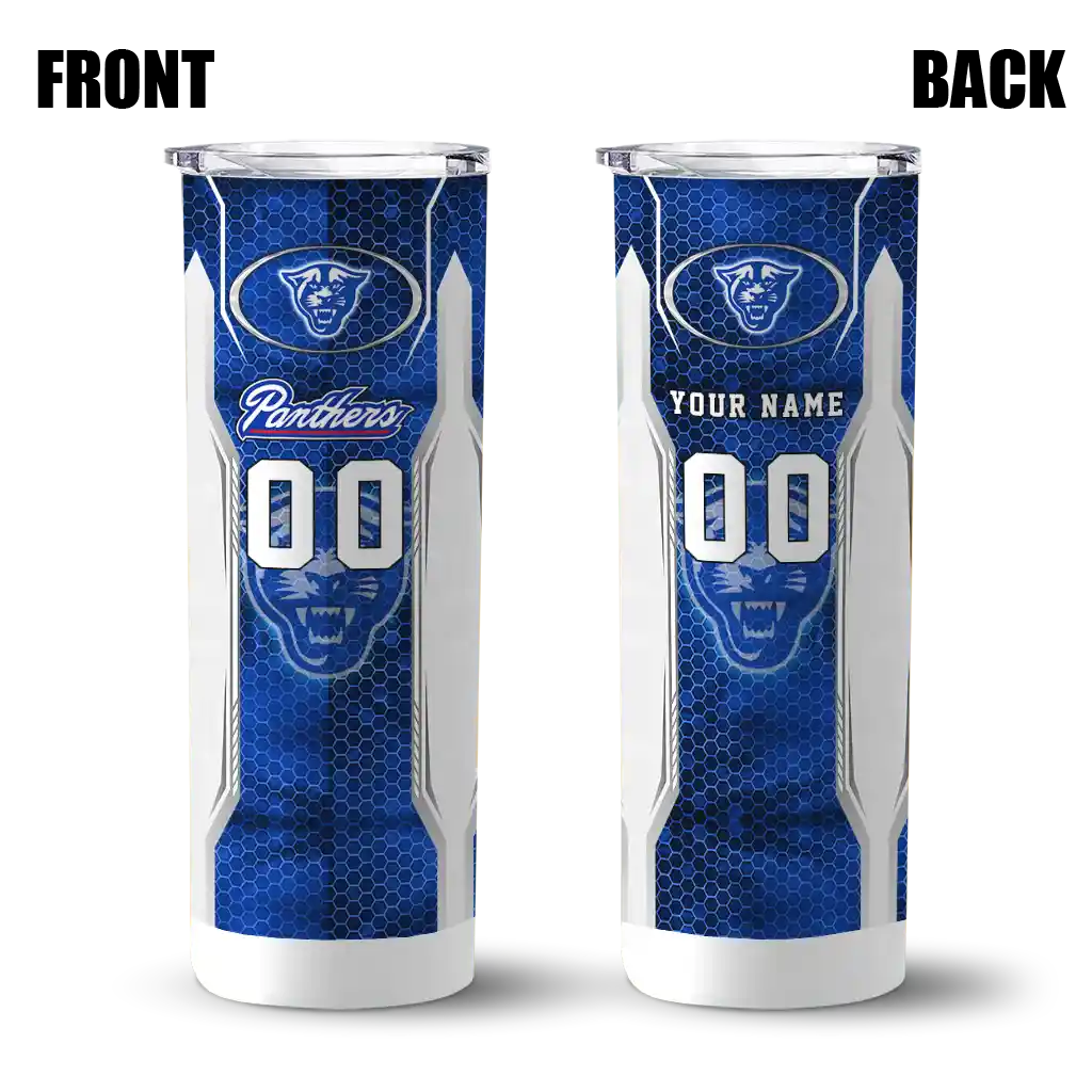 customized-georgia-state-panthers-stacked-diamond-blue-skinny-tumbler-fashion-forward.webp