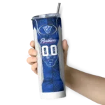 customized-georgia-state-panthers-stacked-diamond-blue-skinny-tumbler-best-selling.webp