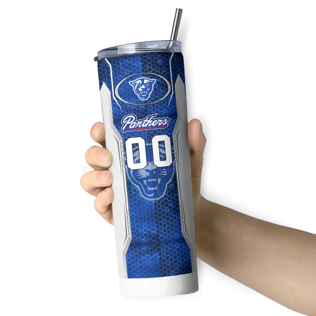 customized-georgia-state-panthers-stacked-diamond-blue-skinny-tumbler-premium-grade.webp
