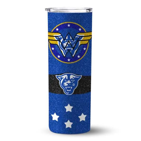 customized georgia state panthers star cluster blue skinny tumbler best selling