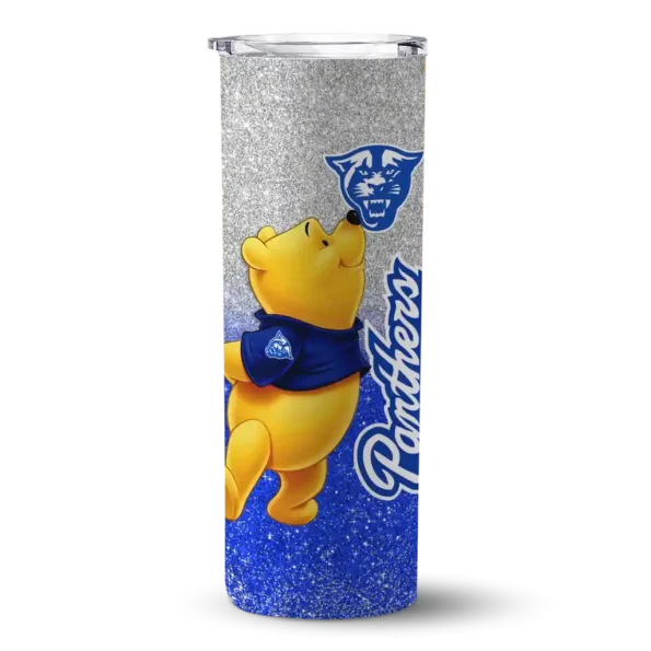 customized georgia state panthers winnie the pooh blue gray skinny tumbler best selling 1