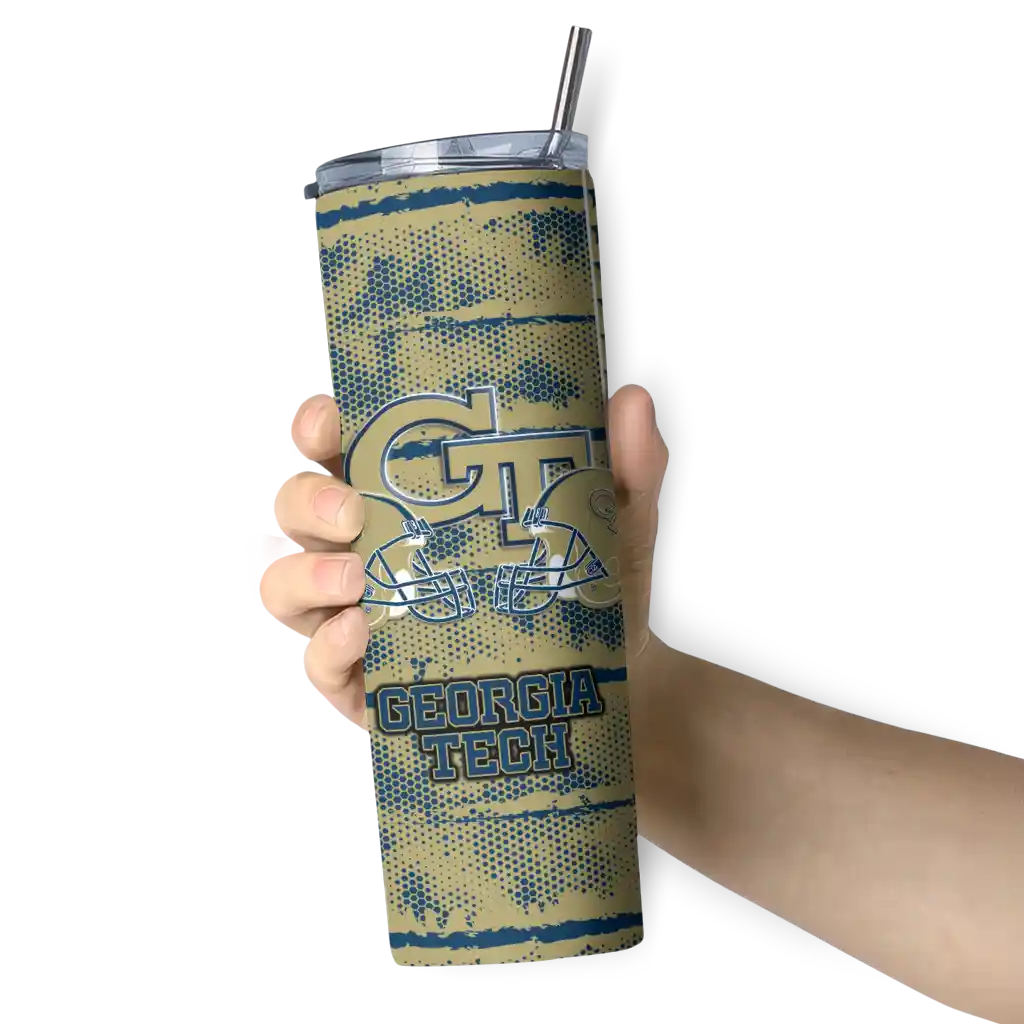 customized-georgia-tech-yellow-jackets-chevron-patch-gold-skinny-tumbler-premium-grade.webp