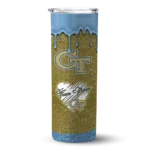 customized-georgia-tech-yellow-jackets-pixel-fade-gold-skinny-tumbler-best-selling-1.webp
