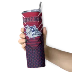 customized-gonzaga-bulldogs-chevron-stripes-blue-skinny-tumbler-best-selling.webp