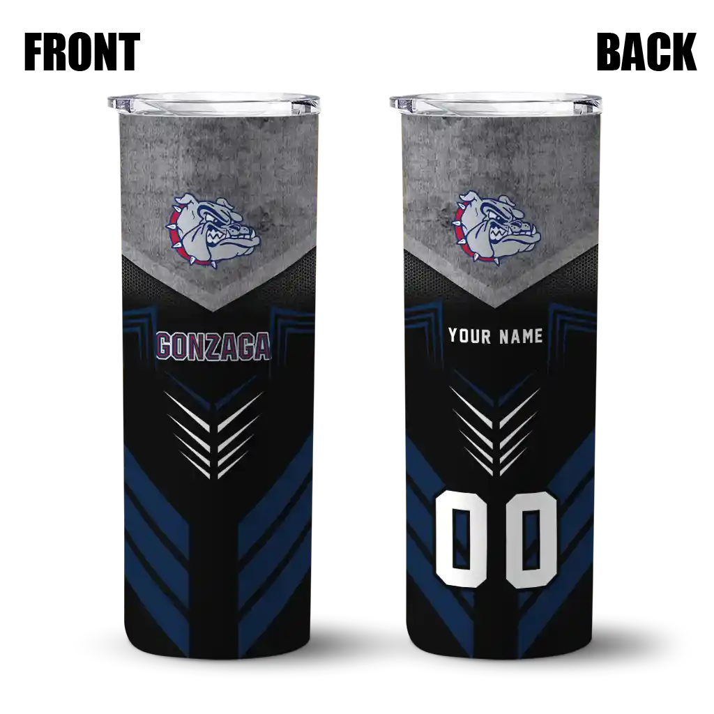 customized-gonzaga-bulldogs-hexagon-honeycomb-blue-black-skinny-tumbler-fashion-forward.webp