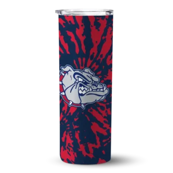 Customized Gonzaga Bulldogs Metallic Grid Blue Skinny Tumbler
