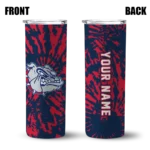 customized-gonzaga-bulldogs-metallic-grid-blue-skinny-tumbler-best-selling.webp