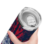 customized-gonzaga-bulldogs-metallic-grid-blue-skinny-tumbler-best-selling.webp