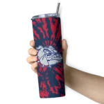 customized-gonzaga-bulldogs-metallic-grid-blue-skinny-tumbler-best-selling.webp