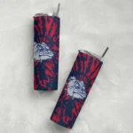 customized-gonzaga-bulldogs-metallic-grid-blue-skinny-tumbler-best-selling.webp