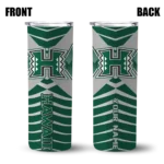 customized-hawaii-rainbow-warriors-camo-texture-green-skinny-tumbler-best-selling.webp