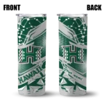 customized-hawaii-rainbow-warriors-helmet-clash-green-skinny-tumbler-best-selling.webp