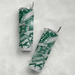 customized-hawaii-rainbow-warriors-helmet-clash-green-skinny-tumbler-best-selling.webp
