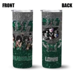 customized hawaii rainbow warriors kiss band silver skinny tumbler best selling 1.webp