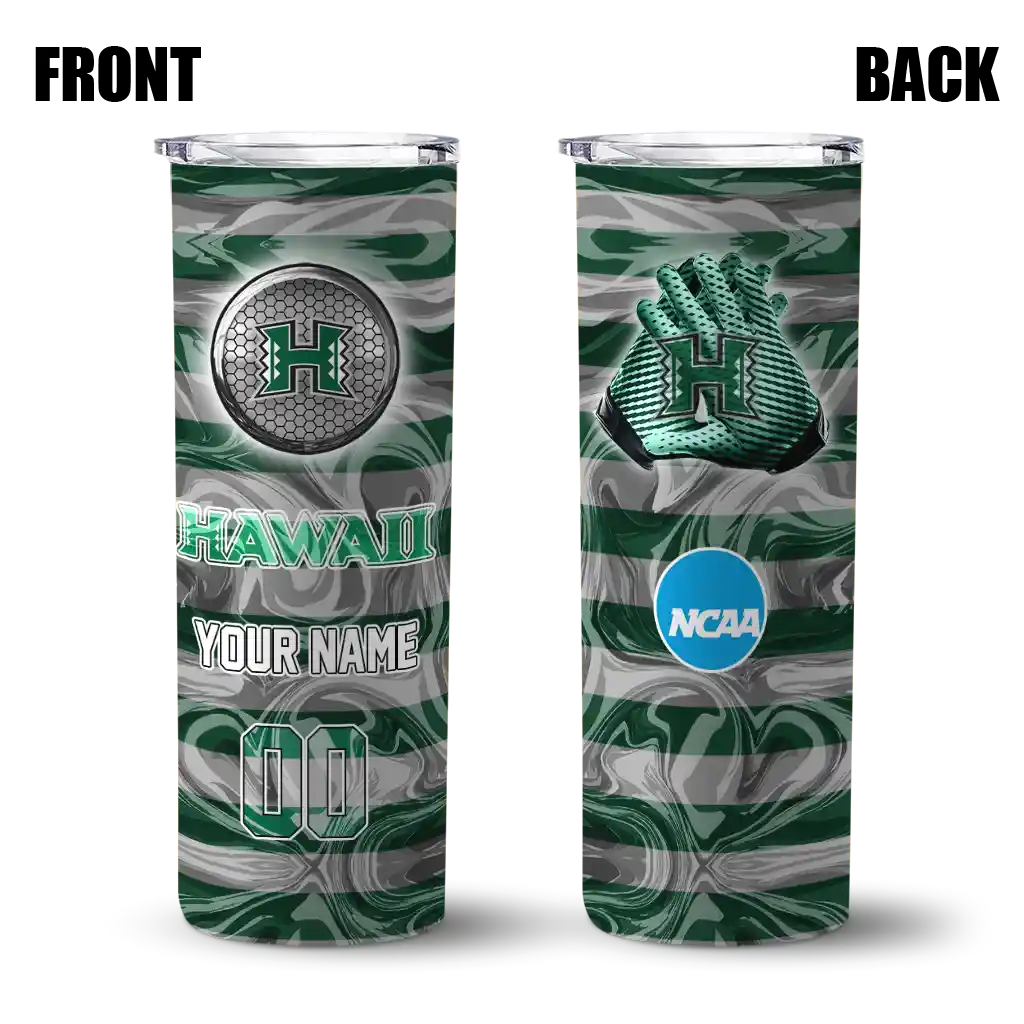 customized-hawaii-rainbow-warriors-patterned-waves-green-skinny-tumbler-fashion-forward.webp