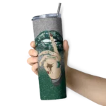 customized-hawaii-rainbow-warriors-sparkle-lips-green-skinny-tumbler-best-selling.webp