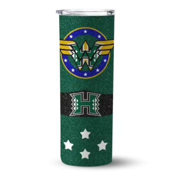 Customized Hawaii Rainbow Warriors Star Cluster Green Skinny Tumbler