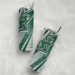 customized-hawaii-rainbow-warriors-web-stripes-green-white-skinny-tumbler-best-selling.webp