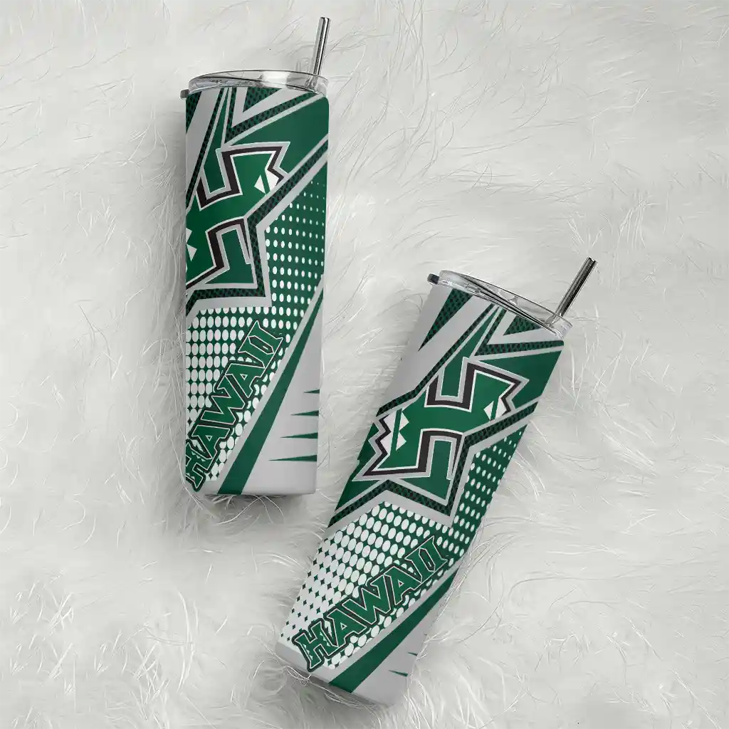 customized-hawaii-rainbow-warriors-web-stripes-green-white-skinny-tumbler-top-rated.webp