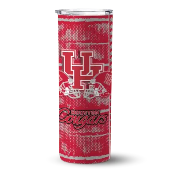 Customized Houston Cougars Chevron Patch Red Skinny Tumbler