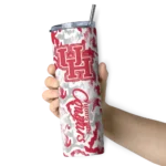 customized-houston-cougars-claw-marks-red-white-skinny-tumbler-best-selling.webp