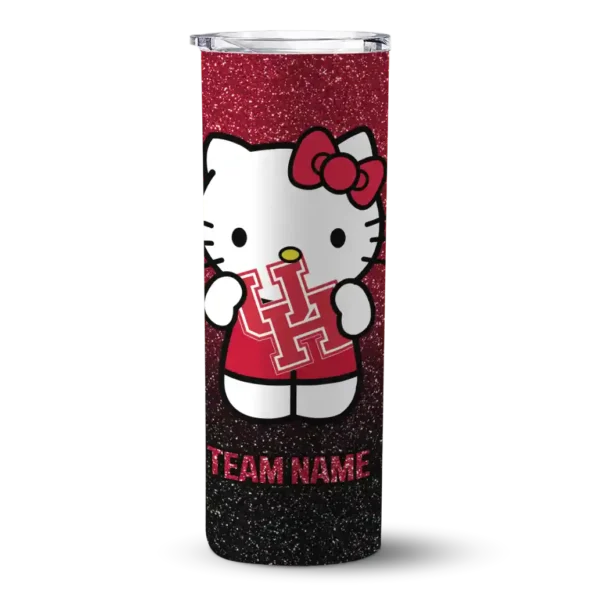 customized houston cougars hello kitty red black skinny tumbler best selling