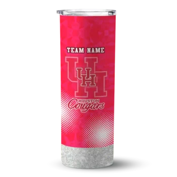 Customized Houston Cougars Starburst Tiles Red Skinny Tumbler