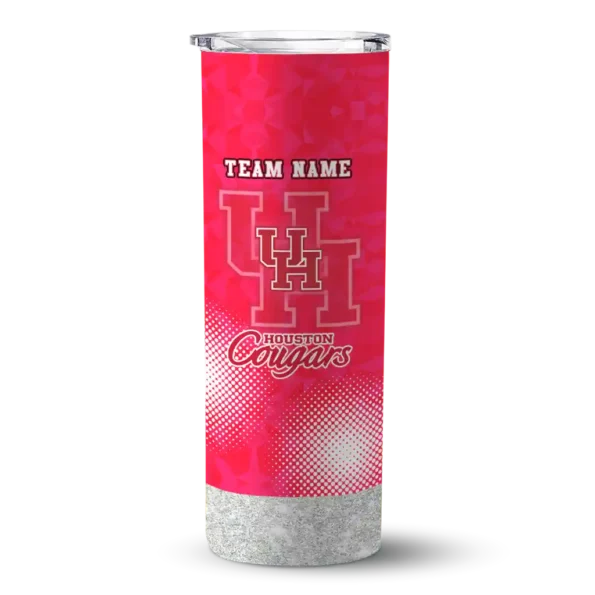 customized houston cougars starburst tiles red skinny tumbler best selling