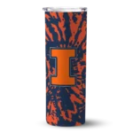 customized-illinois-fighting-illini-metallic-grid-blue-skinny-tumbler-best-selling.webp