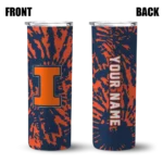 customized-illinois-fighting-illini-metallic-grid-blue-skinny-tumbler-best-selling.webp