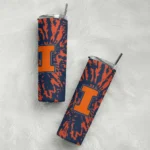 customized-illinois-fighting-illini-metallic-grid-blue-skinny-tumbler-best-selling.webp