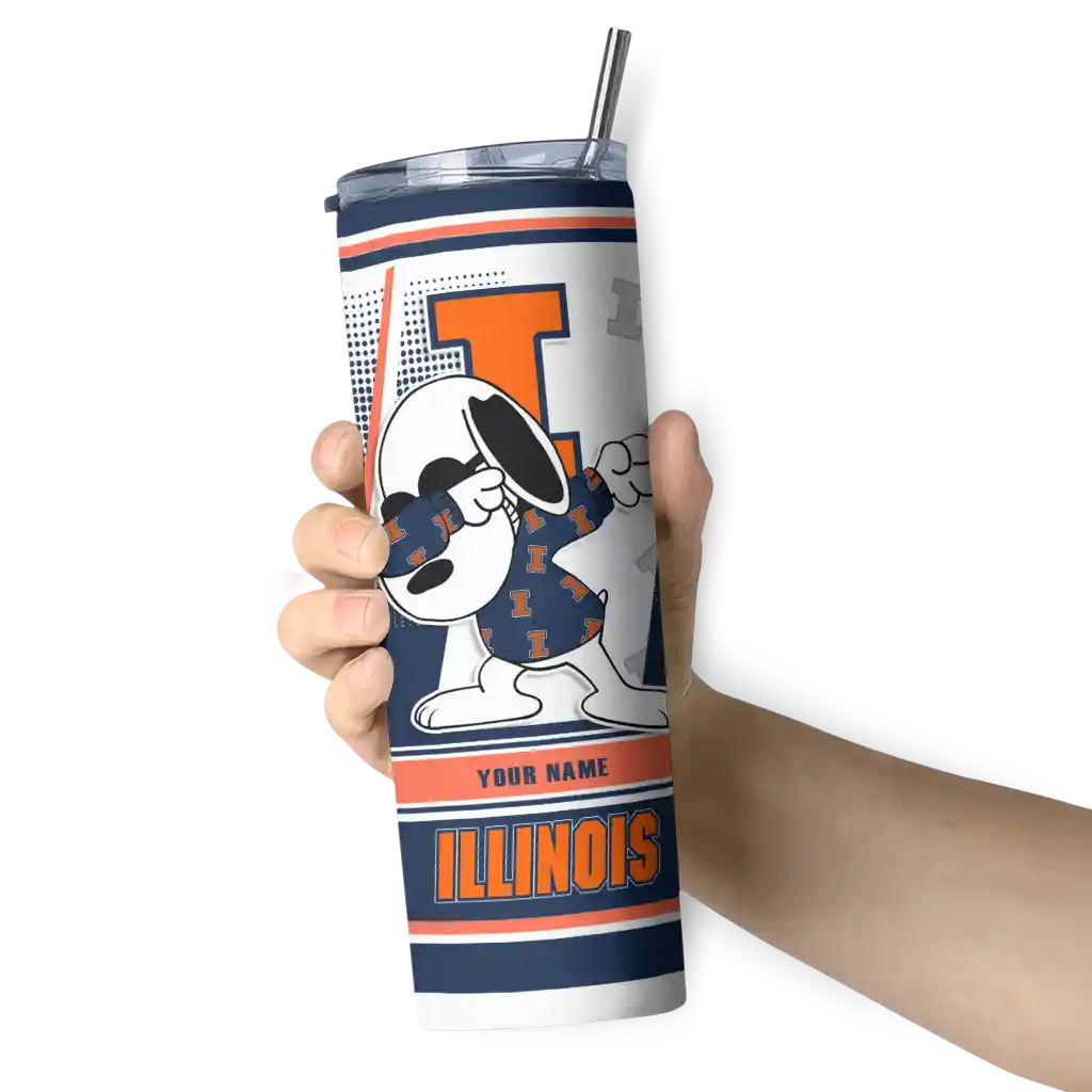 customized-illinois-fighting-illini-snoopy-dog-blue-white-skinny-tumbler-premium-grade.webp