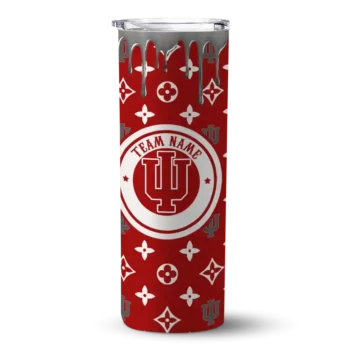 Customized Indiana Hoosiers Camo Streak Red Skinny Tumbler