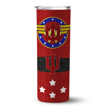 Customized Indiana Hoosiers Star Cluster Red Skinny Tumbler