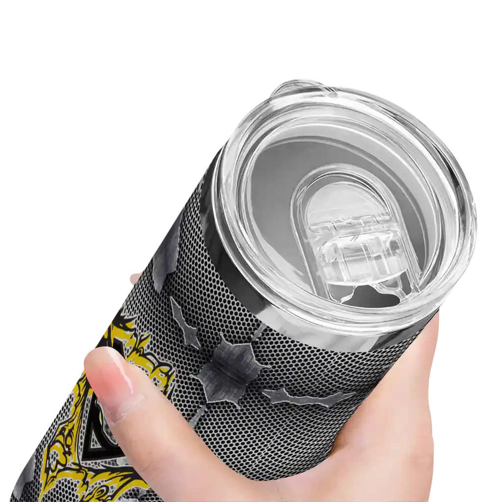 customized-iowa-hawkeyes-chevron-v-black-gray-skinny-tumbler-high-quality.webp