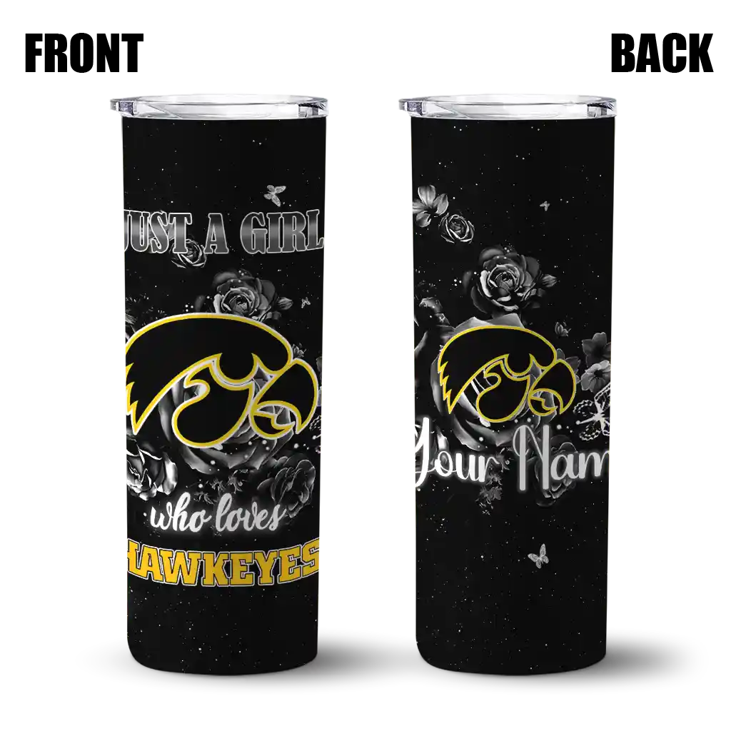 customized-iowa-hawkeyes-rose-romance-black-skinny-tumbler-fashion-forward.webp