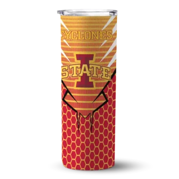 Customized Iowa State Cyclones Chevron Stripes Red Skinny Tumbler