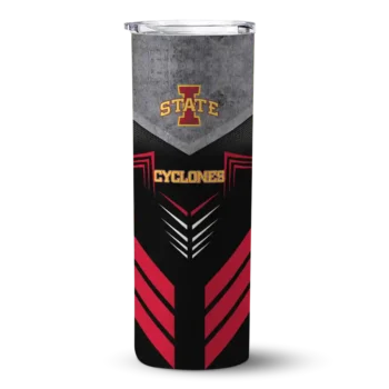 Customized Iowa State Cyclones Hexagon Honeycomb Red Black Skinny Tumbler