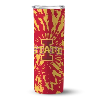 Customized Iowa State Cyclones Metallic Grid Red Skinny Tumbler