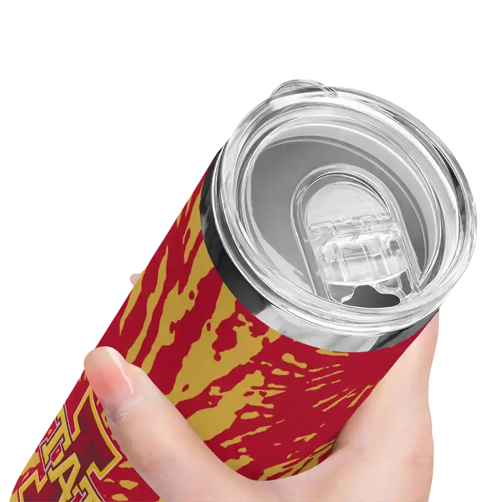 customized-iowa-state-cyclones-metallic-grid-red-skinny-tumbler-high-quality.webp