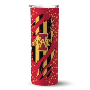Customized Iowa State Cyclones Star Pop Red Black Skinny Tumbler