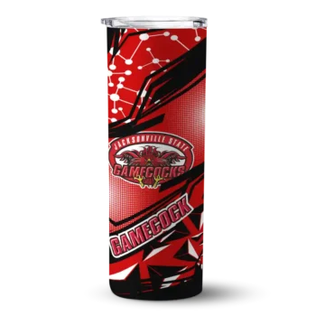 Customized Jacksonville State Gamecocks Helmet Clash Red Skinny Tumbler