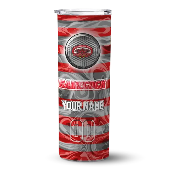customized jacksonville state gamecocks patterned waves red skinny tumbler best selling