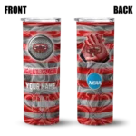 customized-jacksonville-state-gamecocks-patterned-waves-red-skinny-tumbler-best-selling.webp