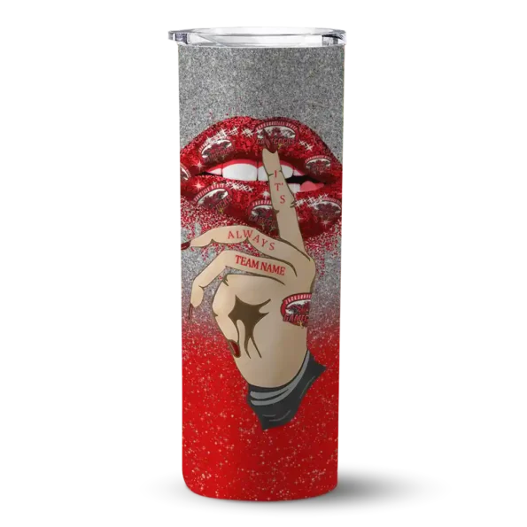 customized jacksonville state gamecocks sparkle lips red skinny tumbler best selling 1