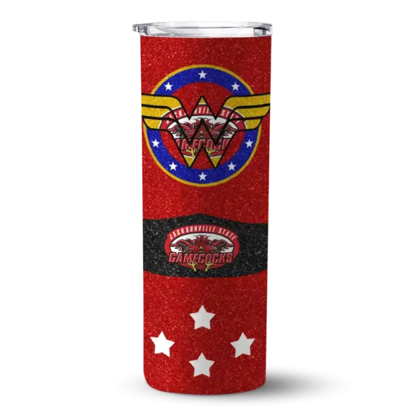 customized jacksonville state gamecocks star cluster red skinny tumbler best selling