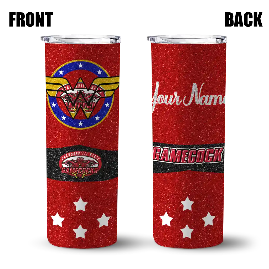 customized-jacksonville-state-gamecocks-star-cluster-red-skinny-tumbler-fashion-forward-1.webp